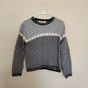 Womens Liz Claireborne Lizwear Sweater Size Small Black & White Geometric